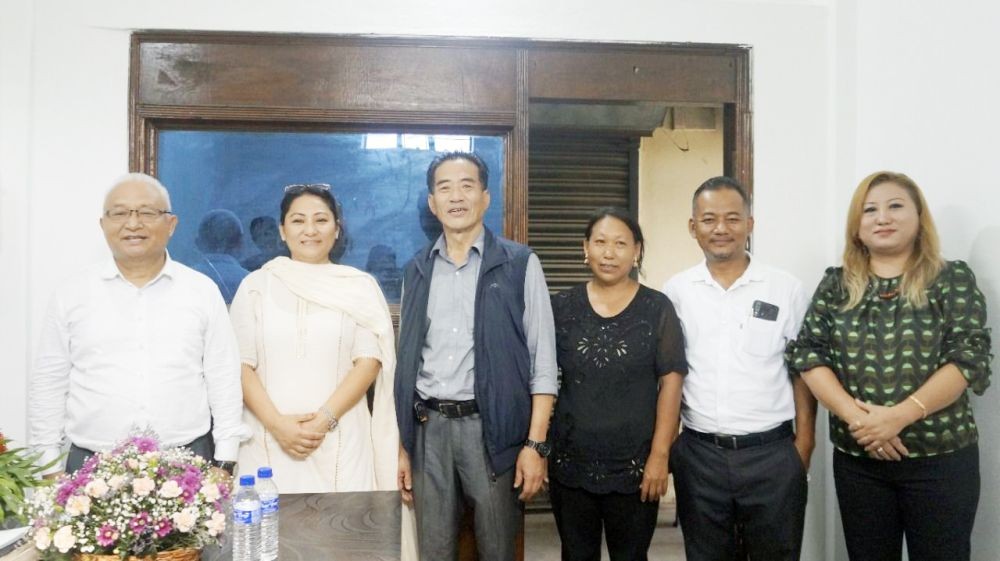 The office bearers of Nagaland NGOs Forum (NNF) with Rev Dr Vikheshe Chishi at its working office dedication programme held at Purana Bazaar, Dimapur on September 24. (Morung Photo)
